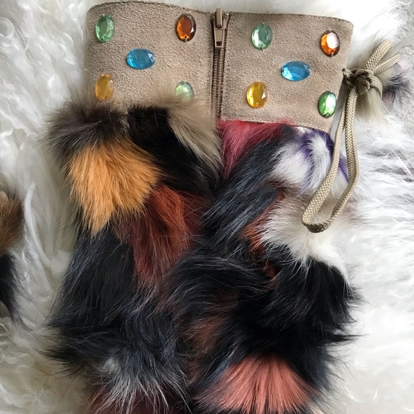 Foot Candy Colorful Fur Embellished Boots - Picture 7 of 8